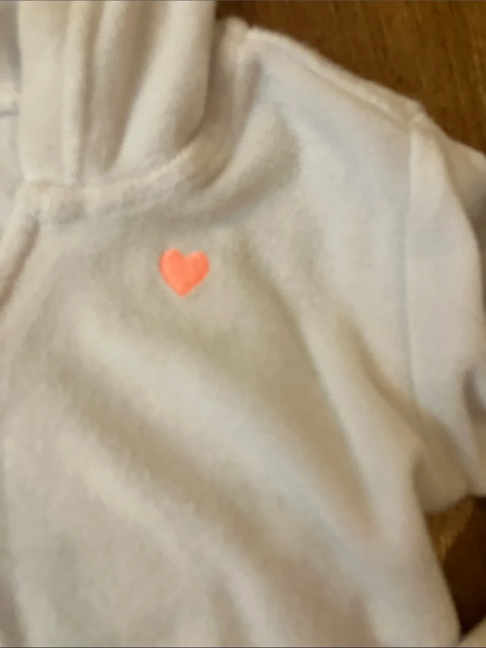 White Hooded Girls swim cover up terry cloth Coral Trim Oshkosh 2t